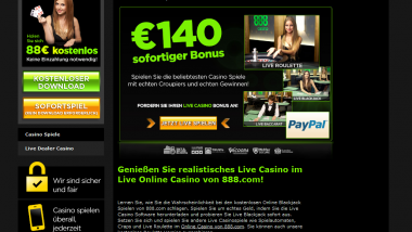 Live Casino Bonus im 888Casino an „deutschem Tisch“