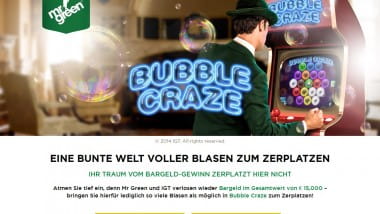 Mr. Green lässt die Blasen zu Bargeld werden