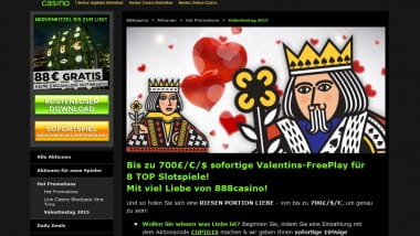 Bonus zum Valentinstag im 888Casino