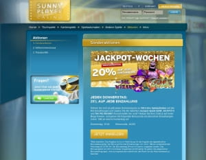 Jackpot Wochen bei Sunnyplayer