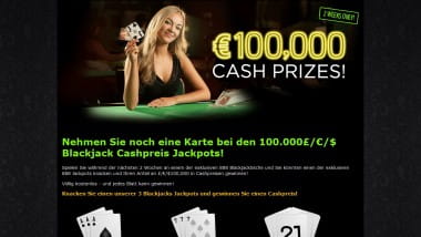 100.000 Euro Cash kassieren bei Black Jack