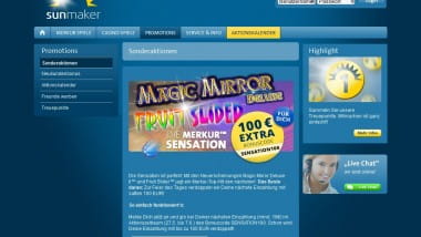 Sensation 100 im Sunmaker Casino