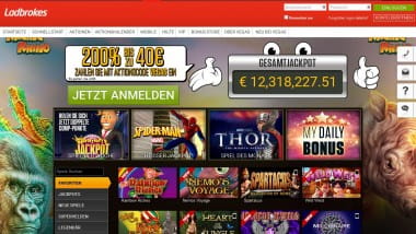 Attraktive Vegas Spielfläche bei Ladbrokes