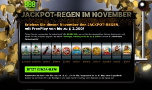 888Casino Jackpot Regen