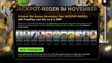 Jackpot-Regen im 888Casino