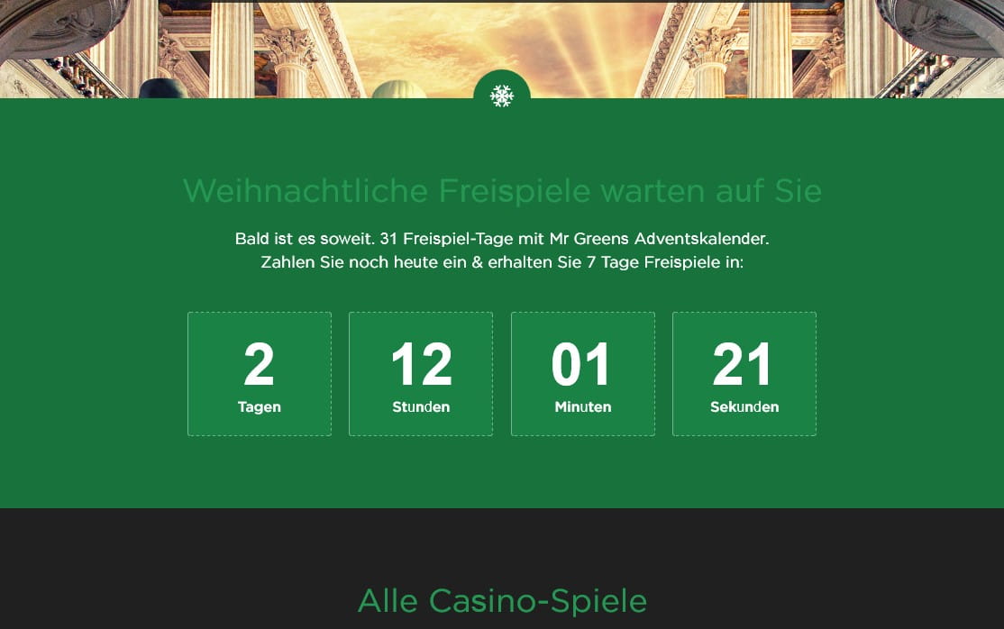 Einzahlung vor dem Weihnachtskalender - Spielcasino