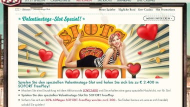 Sofort Free Play im 777 Casino zum Valentinstag