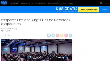 888poker und King‘s Casino kündigen engere Zusammenarbeit an