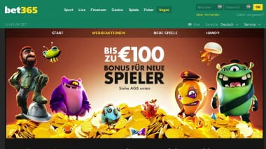 100€ Bonus mit Vegas bei bet365