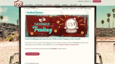 777 Casino: 20 Euro Bonus am Cashback-Freitag