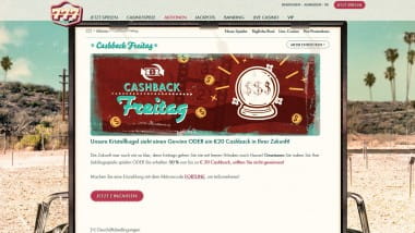 777 Casino: Cashback-Freitag bringt 50% Bonus