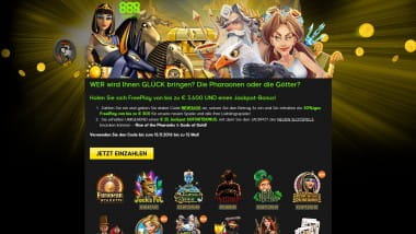 888 Casino: Bis zu 3.600 Euro FreePlay und Jackpot-Bonus warten