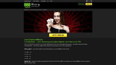 888 Casino: Täglich 750 Euro Bonus im Live-Casino