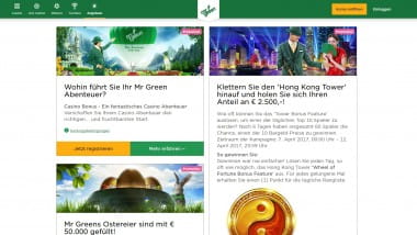 Mr Green Casino: Anteil am 2.500 Euro Gesamtpreis sichern