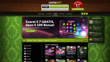 ComeOn Casino: Neukundenbonus frei wählen