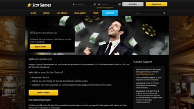 Stargames: Mit 100% Bonus bis zu 100 Euro starten