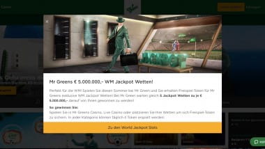 Mr. Green Casino: 5.000.000 Euro mit den WM Jackpot Wetten gewinnen