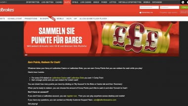 Ladbrokes Casino: Punkte sammeln und in Spielgeld umwandeln