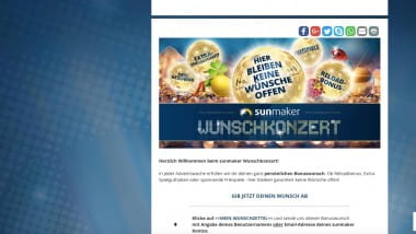 Sunmaker: Persönlichen Bonus beim Wunschkonzert wünschen