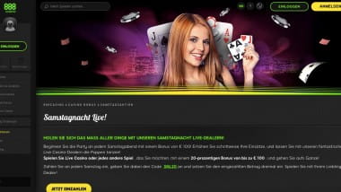 888 Casino: 100 Euro Bonus Samstagnacht sichern