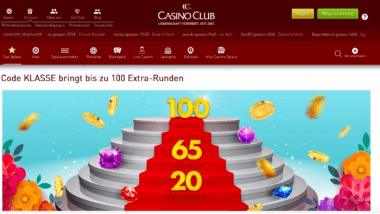 CasinoClub: Mit dem KLASSE-Bonus bis zu 100 Freispiele holen