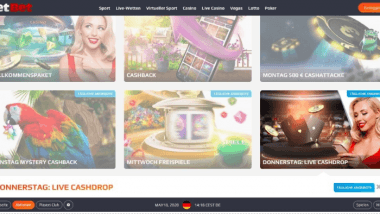 NetBet Casino: Bis zu 100 Euro donnerstags beim Cashdrop holen