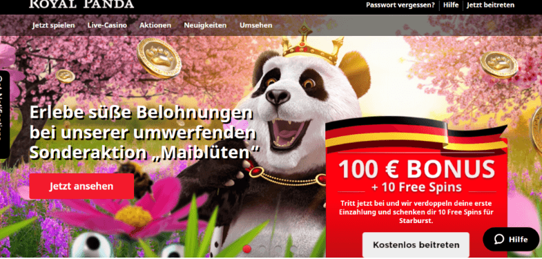 Royal Panda Willkommensbonus