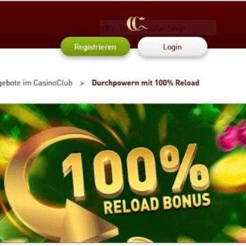 CasinoClub: Reload Bonus und Freispiele