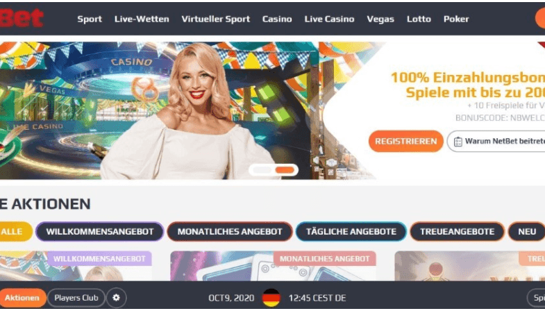NetBet Einzahlungsbonus