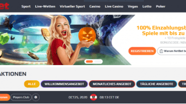 NetBet: Bis zu 100 Freispiele ohne Einzahlung